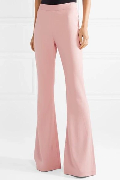 Shop Brandon Maxwell Crepe Flared Pants In Pastel Pink