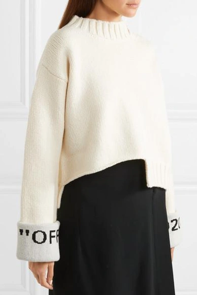 Shop Off-white Intarsia Wool-blend Sweater
