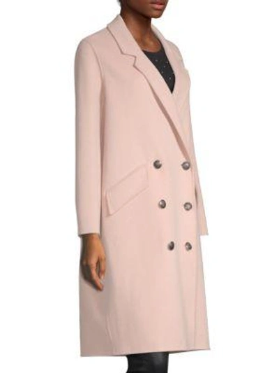 Shop The Kooples Double Faced Wool Coat In Pink