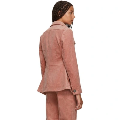 Shop Alexa Chung Alexachung Pink Patch Pocket Jacket In Dusty Rose