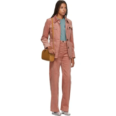 Shop Alexa Chung Alexachung Pink Patch Pocket Jacket In Dusty Rose