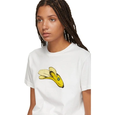ALEXACHUNG 象牙色 BANANA （香蕉）宽松T恤