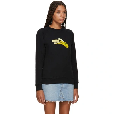 Shop Alexa Chung Alexachung Black Banana Print Sweatshirt In Washed Blk