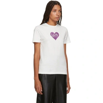 Shop Alexa Chung Alexachung Ivory Love Me Glitter T-shirt