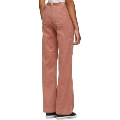 Shop Alexa Chung Alexachung Pink Corduroy Wide-leg Trousers In Dusty Rose