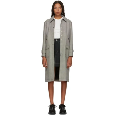 Shop Alexa Chung Black & White Micro Houndstooth Coat In Blk & Wht