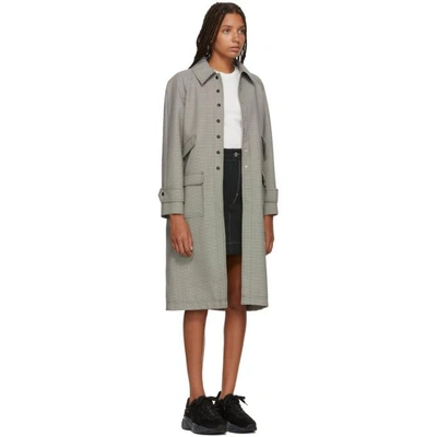 Shop Alexa Chung Black & White Micro Houndstooth Coat In Blk & Wht