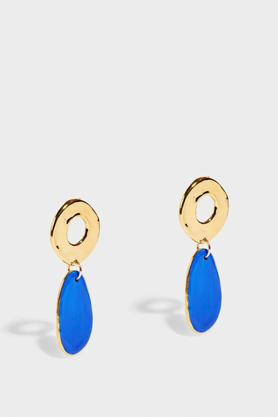Sonia Boyajian Oval Blue Gold Earring