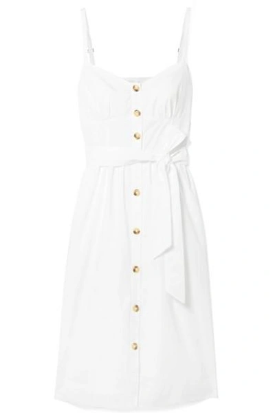Shop Jcrew Rossini Cotton-poplin Dress In White