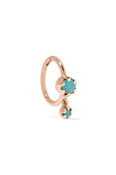 Shop Pascale Monvoisin Lara 9-karat Rose Gold Turquoise Earring