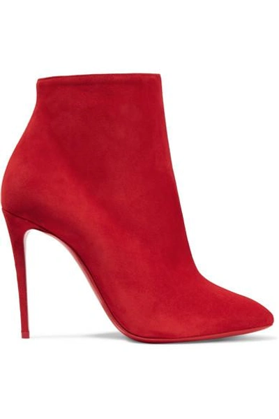 Shop Christian Louboutin Eloise 100 Suede Ankle Boots In Red
