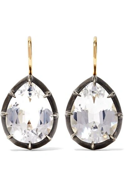 Shop Fred Leighton Collection 18-karat Gold, Sterling Silver And Topaz Earrings