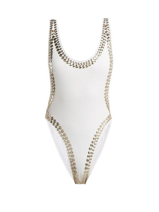 Norma Kamali Women's Marissa Stud One-piece Swimsuit In White | ModeSens