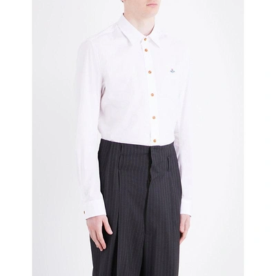 Shop Vivienne Westwood Krall Classic-fit Stretch-cotton Shirt In White