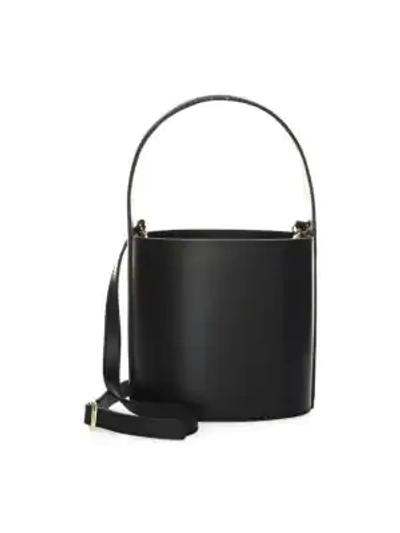 Shop Staud Bissett Leather Bucket Bag In Bordeaux