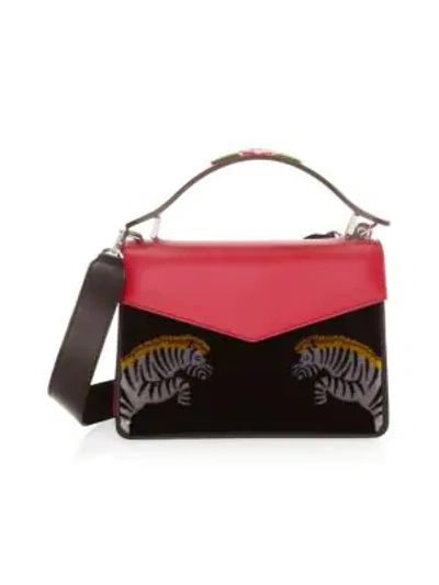 Shop Les Petits Joueurs Mini Pixie Zebra Top-handle Bag In Multi