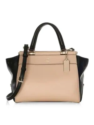 Shop Coach Grace Colorblock Leather Satchel In Multi