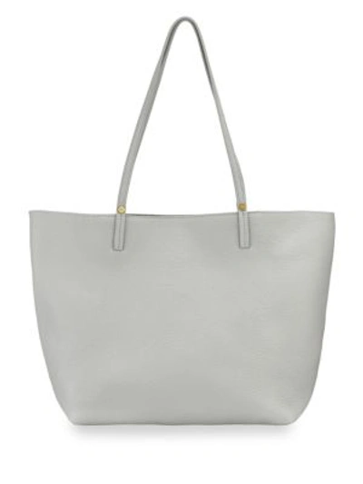 Shop Gigi New York Pebble Leather Tote Bag In Grey