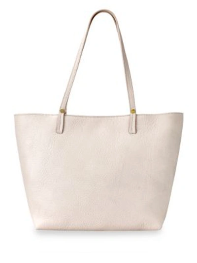 Shop Gigi New York Pebble Leather Tote Bag In Ivory