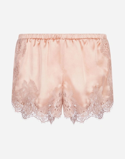 Shop Dolce & Gabbana Silk Satin Panties In Pink