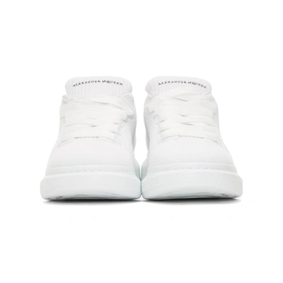 Shop Alexander Mcqueen White Knit Oversized Sneakers In 9000 White