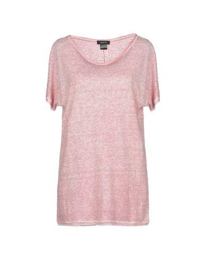 Shop Avant Toi T-shirts In Pastel Pink