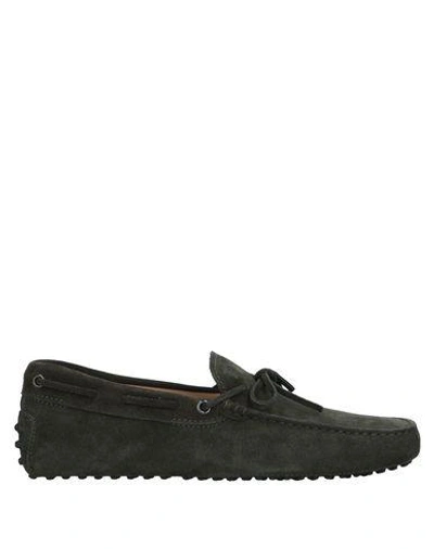 Shop Tod's Loafers In Dark Green