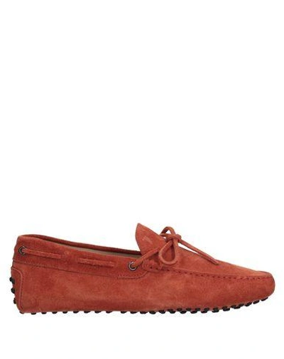 Shop Tod's Loafers In Brick Red