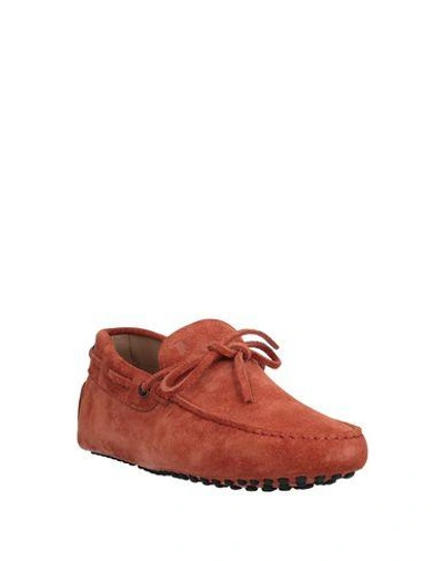 Shop Tod's Loafers In Brick Red