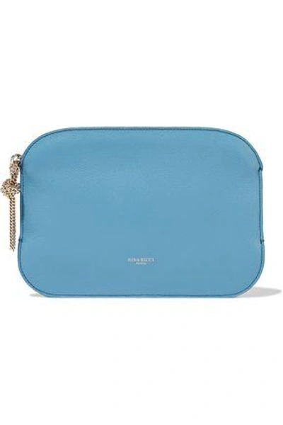 Shop Nina Ricci Woman Textured-leather Pouch Light Blue