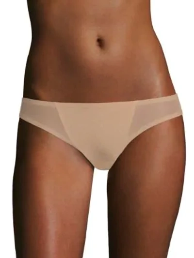 Shop Le Mystere Shine Bikini Bottom In Ivory Tan
