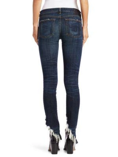 Shop R13 Kate Angled Fray Hem Skinny Jeans In Howell Indigo