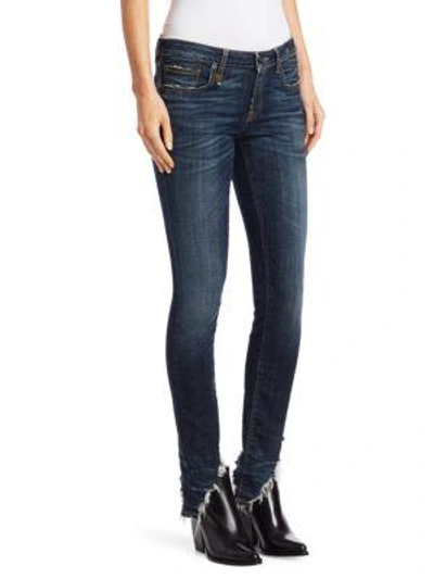 Shop R13 Kate Angled Fray Hem Skinny Jeans In Howell Indigo