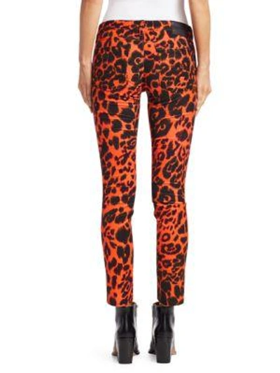 Shop R13 Leopard Print Kate Skinny Jeans In Orange Leopard