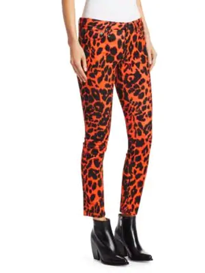 Shop R13 Leopard Print Kate Skinny Jeans In Orange Leopard