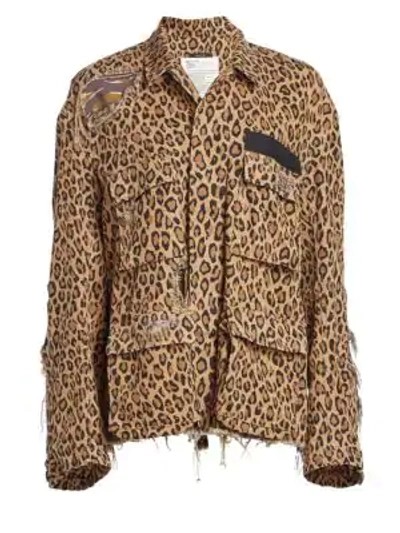 Shop R13 Shredded Leopard Print Abu Jacket