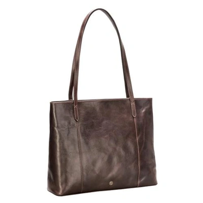 Shop Maxwell Scott Bags Italian Leather Brown Shopper Tote For Women