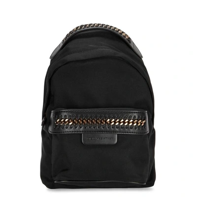 Shop Stella Mccartney Falabella Mini Nylon Backpack In Black