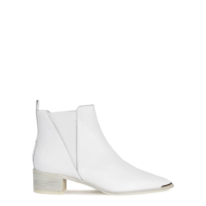 Acne Studios Jensen 40 White Leather Ankle Boots | ModeSens