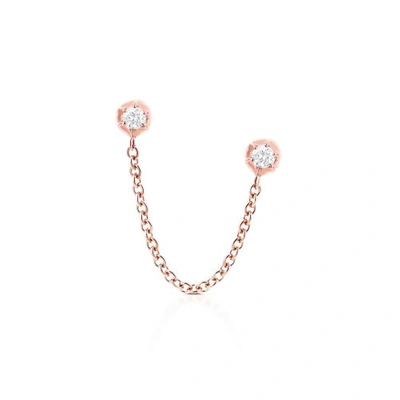 Shop Carbon & Hyde 14ct Rose Gold Rosebud Two Diamond Single Earring