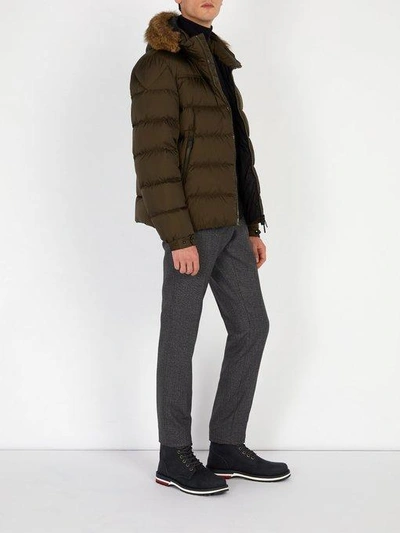 Moncler Marque Quilted-down Jacket In Khaki Green | ModeSens