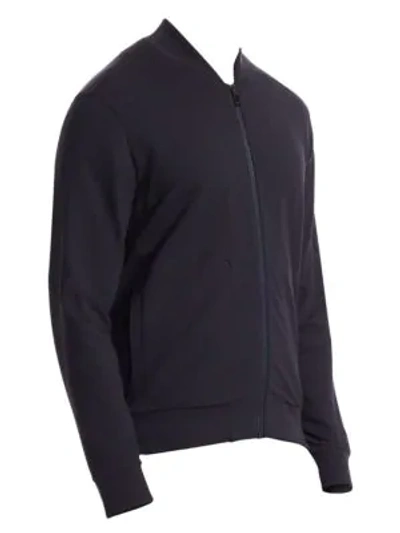 Shop Z Zegna Bomber Zip Sweatshirt In Navy