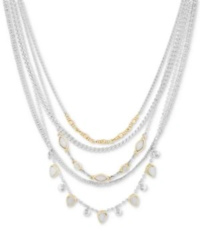 Shop Lucky Brand Two-tone 5-pc. Set Stone & Chain Choker Necklaces