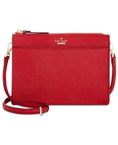 Shop Kate Spade New York Cameron Street Clarise Saffiano Leather Crossbody In Heirloom Red
