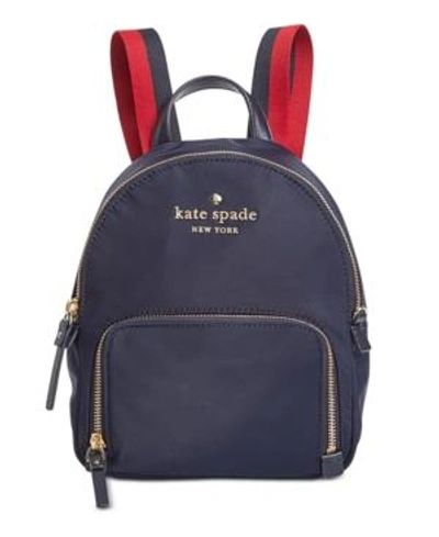 Shop Kate Spade New York Varsity Stripe Hartley Backpack In Rich Navy