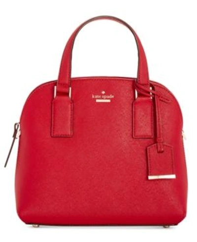 Shop Kate Spade New York Cameron Street Lottie Small Saffiano Leather Satchel In Heirloom Red