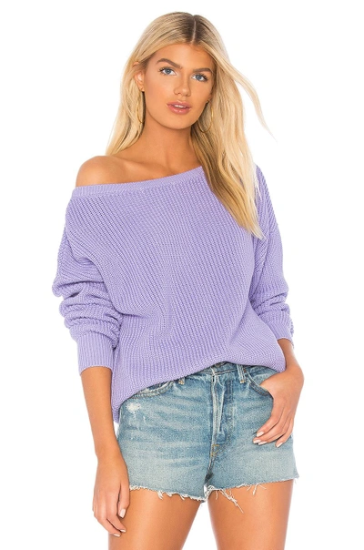 Shop Callahan X Revolve Shaker Knit Off Shoulder Sweater In Lavender