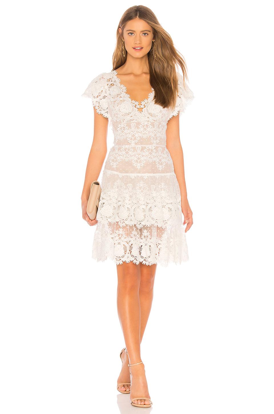 white lace fit and flare dress
