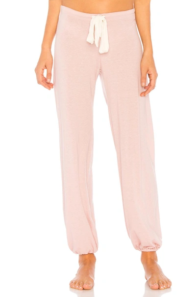 Shop Eberjey Cropped Heather Pant In Pink