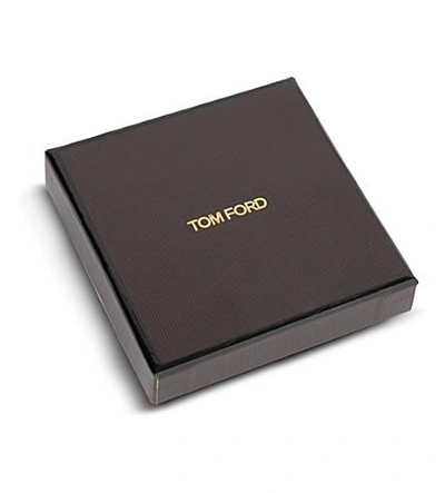 Shop Tom Ford 编织 包装 皮革 手镯 In Black/silver